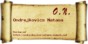 Ondrejkovics Natasa névjegykártya